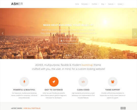 Asher - Free HTML Bootstrap Template