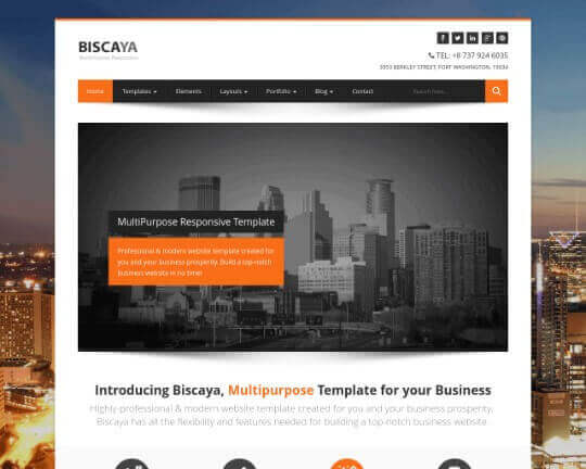 Biscaya - Free HTML Bootstrap Template