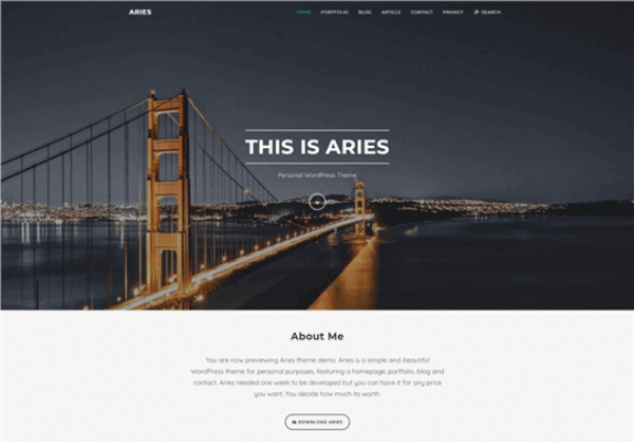 Aries - Personal WordPress Theme